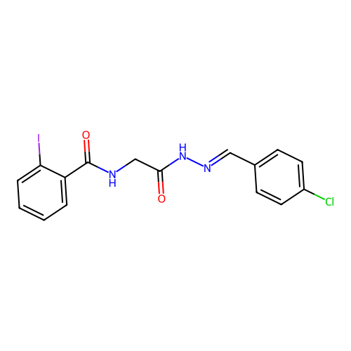 N-(2-(2-(4-Chlorobenzylidene)hydrazino)-2-oxoethyl)-2-iodobenzamide structure