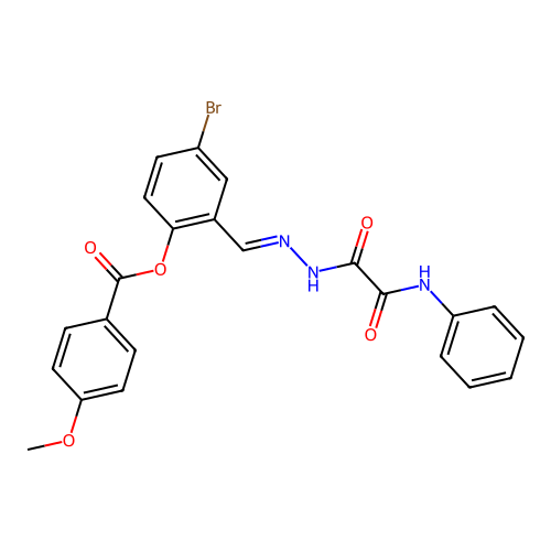 2-(2-(Anilino(oxo)acetyl)carbohydrazonoyl)-4-bromophenyl 4-methoxybenzoate structure