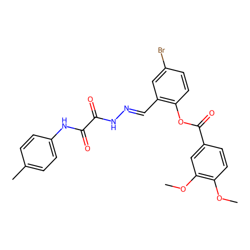 4-BR-2-(2-(Oxo(4-toluidino)acetyl)carbohydrazonoyl)phenyl 3,4-dimethoxybenzoate structure