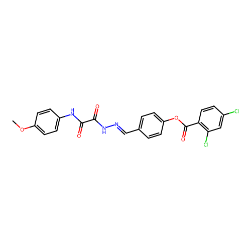 4-(2-((4-Methoxyanilino)(oxo)acetyl)carbohydrazonoyl)phenyl 2,4-dichlorobenzoate structure