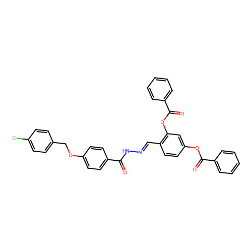 5-(Benzoyloxy)-2-(2-(4-((4-chlorobenzyl)oxy)benzoyl)carbohydrazonoyl)PH benzoate structure