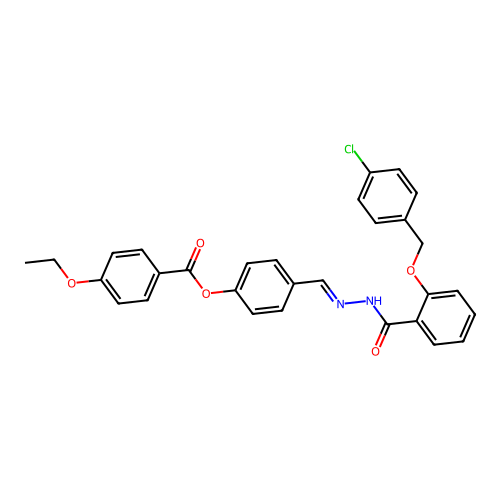 4-(2-(2-((4-Chlorobenzyl)oxy)benzoyl)carbohydrazonoyl)phenyl 4-ethoxybenzoate structure