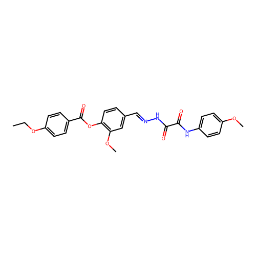 2-Meo-4-(2-((4-methoxyanilino)(oxo)AC)carbohydrazonoyl)phenyl 4-ethoxybenzoate structure