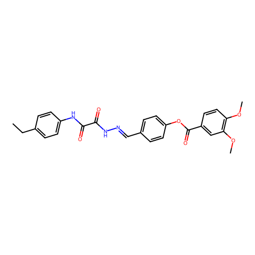 4-(2-((4-Ethylanilino)(oxo)acetyl)carbohydrazonoyl)phenyl 3,4-dimethoxybenzoate structure