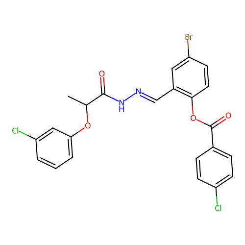 4-BR-2-(2-(2-(3-Chlorophenoxy)propanoyl)carbohydrazonoyl)phenyl 4-chlorobenzoate structure
