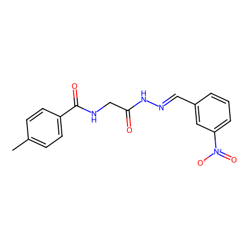 4-Methyl-N-(2-(2-(3-nitrobenzylidene)hydrazino)-2-oxoethyl)benzamide structure