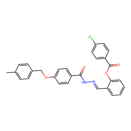 2-(2-(4-((4-Methylbenzyl)oxy)benzoyl)carbohydrazonoyl)phenyl 4-chlorobenzoate structure