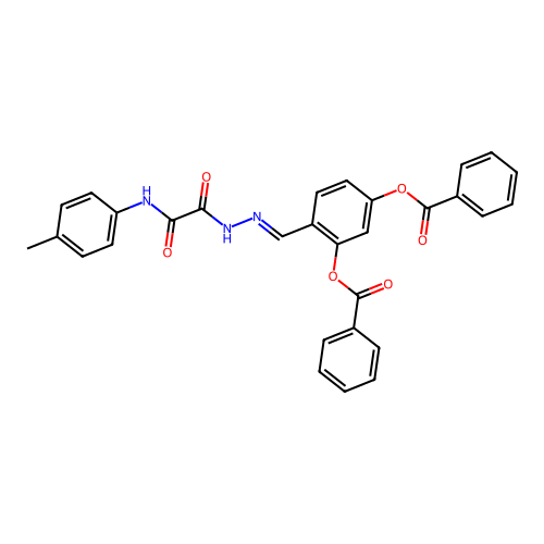 5-(Benzoyloxy)-2-(2-(oxo(4-toluidino)acetyl)carbohydrazonoyl)phenyl benzoate structure