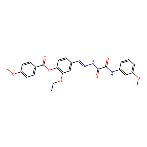 2-Ethoxy-4-(2-((3-methoxyanilino)(oxo)AC)carbohydrazonoyl)PH 4-methoxybenzoate structure