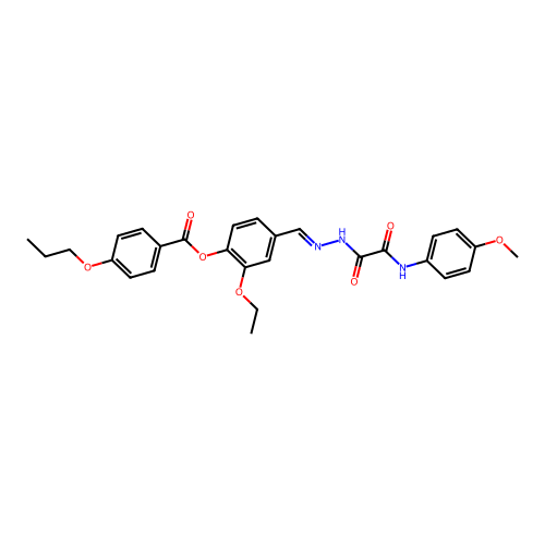 2-Ethoxy-4-(2-((4-methoxyanilino)(oxo)AC)carbohydrazonoyl)PH 4-propoxybenzoate structure
