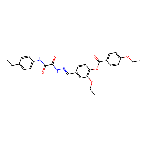 2-Ethoxy-4-(2-((4-ethylanilino)(oxo)AC)carbohydrazonoyl)phenyl 4-ethoxybenzoate structure