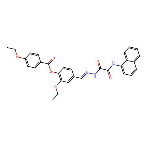 2-ethoxy-4-((E)-{[(1-naphthylamino)(oxo)acetyl]hydrazono}methyl)phenyl 4-ethoxybenzoate structure