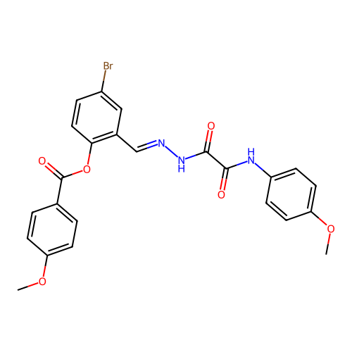 4-BR-2-(2-((4-Methoxyanilino)(oxo)AC)carbohydrazonoyl)phenyl 4-methoxybenzoate structure