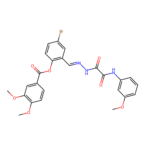 4-BR-2-(2-((3-Methoxyanilino)(oxo)AC)carbohydrazonoyl)PH 3,4-dimethoxybenzoate structure