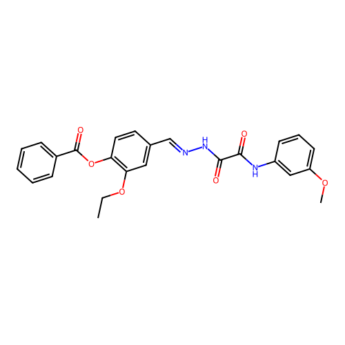 2-ethoxy-4-((E)-{[(3-methoxyanilino)(oxo)acetyl]hydrazono}methyl)phenyl benzoate structure
