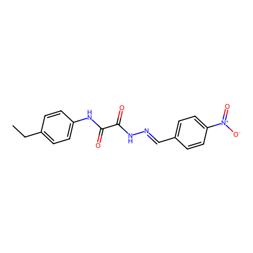 N-(4-ethylphenyl)-2-[(2E)-2-(4-nitrobenzylidene)hydrazino]-2-oxoacetamide structure