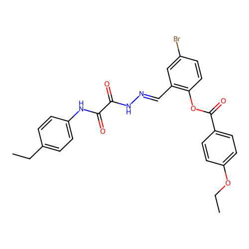 4-BR-2-(2-((4-Ethylanilino)(oxo)acetyl)carbohydrazonoyl)phenyl 4-ethoxybenzoate structure