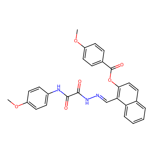 1-(2-((4-Methoxyanilino)(oxo)AC)carbohydrazonoyl)-2-naphthyl 4-methoxybenzoate structure
