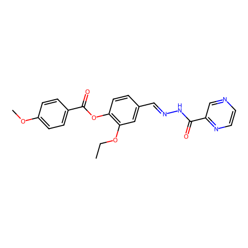 2-Ethoxy-4-(2-(2-pyrazinylcarbonyl)carbohydrazonoyl)phenyl 4-methoxybenzoate structure
