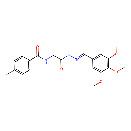4-methyl-N-[[(3,4,5-trimethoxyphenyl)methylideneamino]carbamoylmethyl]benzamide structure