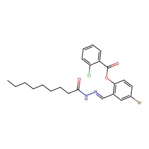 [4-Bromo-2-[(nonanoylhydrazinylidene)methyl]phenyl] 2-chlorobenzoate structure
