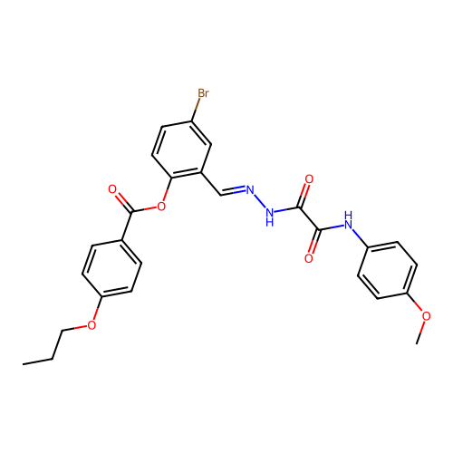 4-BR-2-(2-((4-Methoxyanilino)(oxo)AC)carbohydrazonoyl)phenyl 4-propoxybenzoate structure