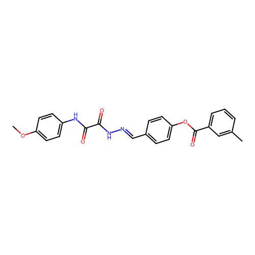 4-(2-((4-Methoxyanilino)(oxo)acetyl)carbohydrazonoyl)phenyl 3-methylbenzoate structure