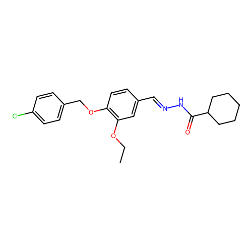 N'-(4-((4-Chlorobenzyl)oxy)-3-ethoxybenzylidene)cyclohexanecarbohydrazide structure