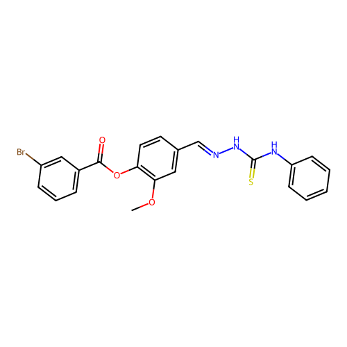 4-(2-(Anilinocarbothioyl)carbohydrazonoyl)-2-methoxyphenyl 3-bromobenzoate structure