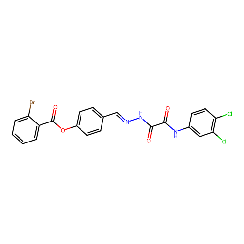 4-(2-((3,4-Dichloroanilino)(oxo)acetyl)carbohydrazonoyl)phenyl 2-bromobenzoate structure
