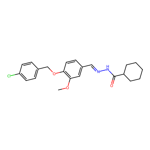 N'-(4-((4-Chlorobenzyl)oxy)-3-methoxybenzylidene)cyclohexanecarbohydrazide structure