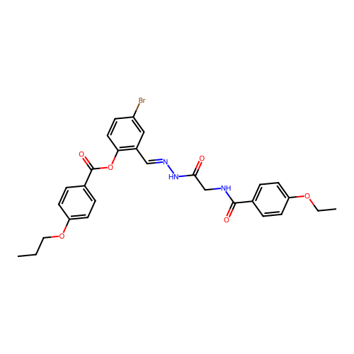 4-BR-2-(2-(((4-Ethoxybenzoyl)amino)AC)carbohydrazonoyl)phenyl 4-propoxybenzoate structure