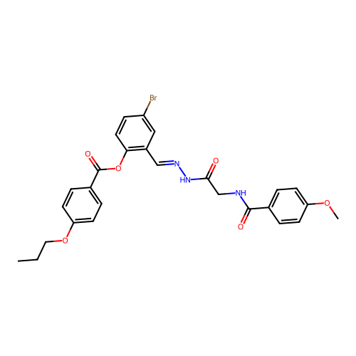4-BR-2-(2-(((4-Methoxybenzoyl)amino)AC)carbohydrazonoyl)phenyl 4-propoxybenzoate structure