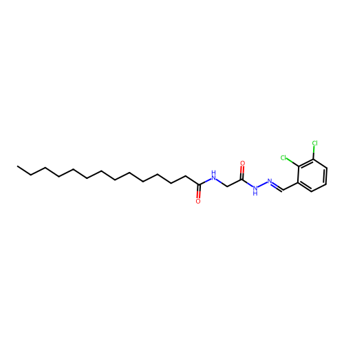 N-(2-(2-(2,3-Dichlorobenzylidene)hydrazino)-2-oxoethyl)tetradecanamide structure