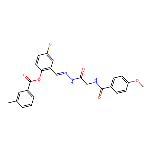 4-BR-2-(2-(((4-Methoxybenzoyl)amino)AC)carbohydrazonoyl)phenyl 3-methylbenzoate structure