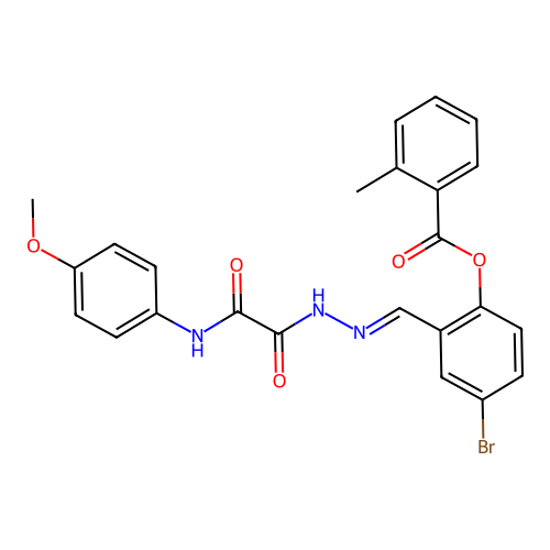 4-BR-2-(2-((4-Methoxyanilino)(oxo)AC)carbohydrazonoyl)phenyl 2-methylbenzoate structure