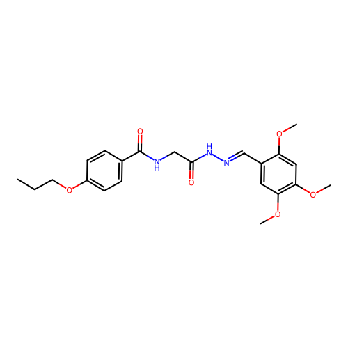 N-(2-Oxo-2-(2-(2,4,5-trimethoxybenzylidene)hydrazino)ethyl)-4-propoxybenzamide structure