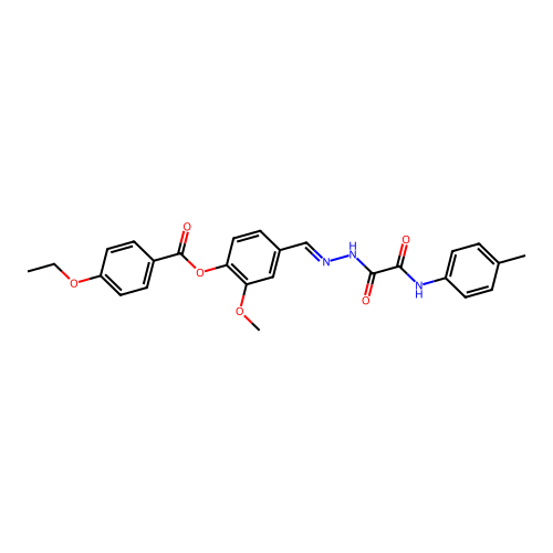 2-Methoxy-4-(2-(oxo(4-toluidino)acetyl)carbohydrazonoyl)phenyl 4-ethoxybenzoate structure