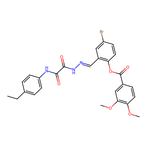 4-BR-2-(2-((4-Ethylanilino)(oxo)AC)carbohydrazonoyl)phenyl 3,4-dimethoxybenzoate structure