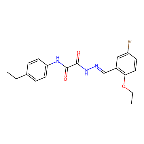 2-[(2E)-2-(5-bromo-2-ethoxybenzylidene)hydrazino]-N-(4-ethylphenyl)-2-oxoacetamide structure