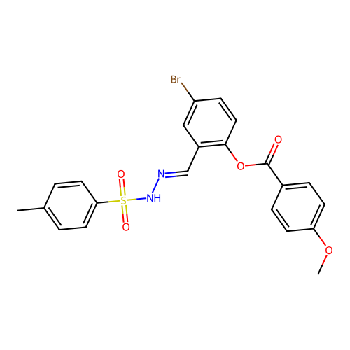 4-Bromo-2-(2-((4-methylphenyl)sulfonyl)carbohydrazonoyl)phenyl 4-methoxybenzoate structure