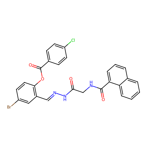 4-bromo-2-((E)-{[(1-naphthoylamino)acetyl]hydrazono}methyl)phenyl 4-chlorobenzoate structure