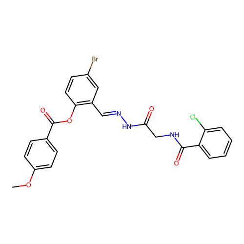 4-BR-2-(2-(((2-Chlorobenzoyl)amino)AC)carbohydrazonoyl)phenyl 4-methoxybenzoate structure
