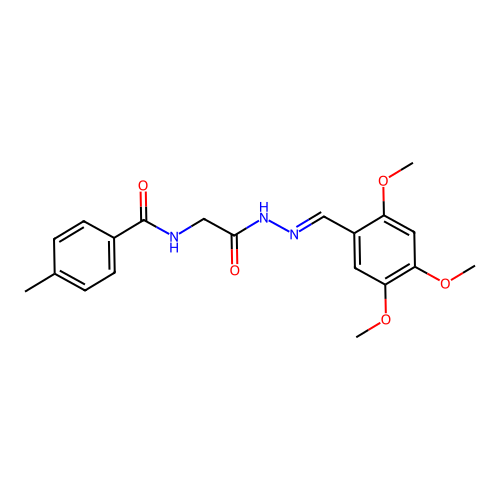 4-Methyl-N-(2-oxo-2-(2-(2,4,5-trimethoxybenzylidene)hydrazino)ethyl)benzamide structure