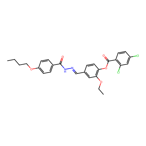 4-(2-(4-Butoxybenzoyl)carbohydrazonoyl)-2-ethoxyphenyl 2,4-dichlorobenzoate structure