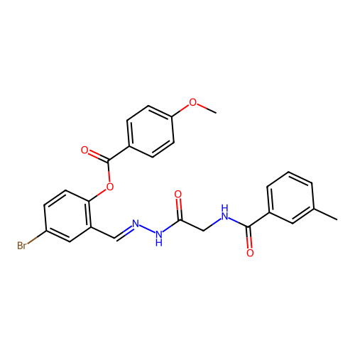4-BR-2-(2-(((3-Methylbenzoyl)amino)AC)carbohydrazonoyl)phenyl 4-methoxybenzoate structure