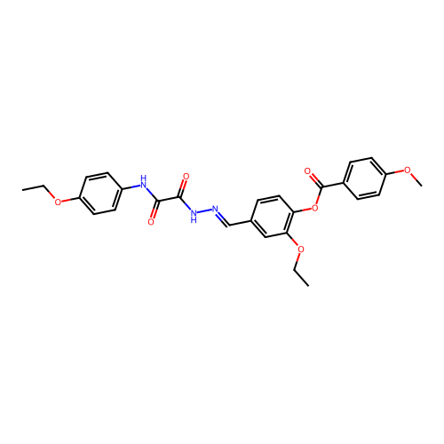 2-Ethoxy-4-(2-((4-ethoxyanilino)(oxo)AC)carbohydrazonoyl)PH 4-methoxybenzoate structure