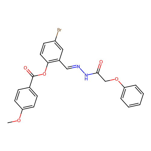 4-Bromo-2-(2-(phenoxyacetyl)carbohydrazonoyl)phenyl 4-methoxybenzoate structure
