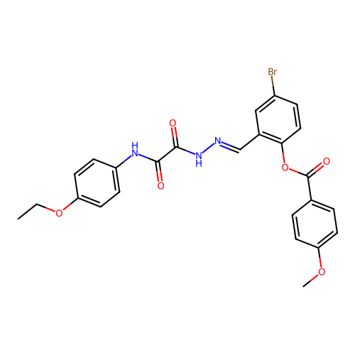 4-BR-2-(2-((4-Ethoxyanilino)(oxo)AC)carbohydrazonoyl)phenyl 4-methoxybenzoate structure