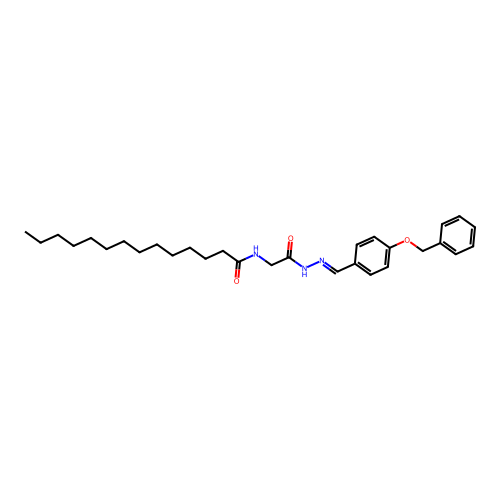 N-(2-(2-(4-(Benzyloxy)benzylidene)hydrazino)-2-oxoethyl)tetradecanamide structure